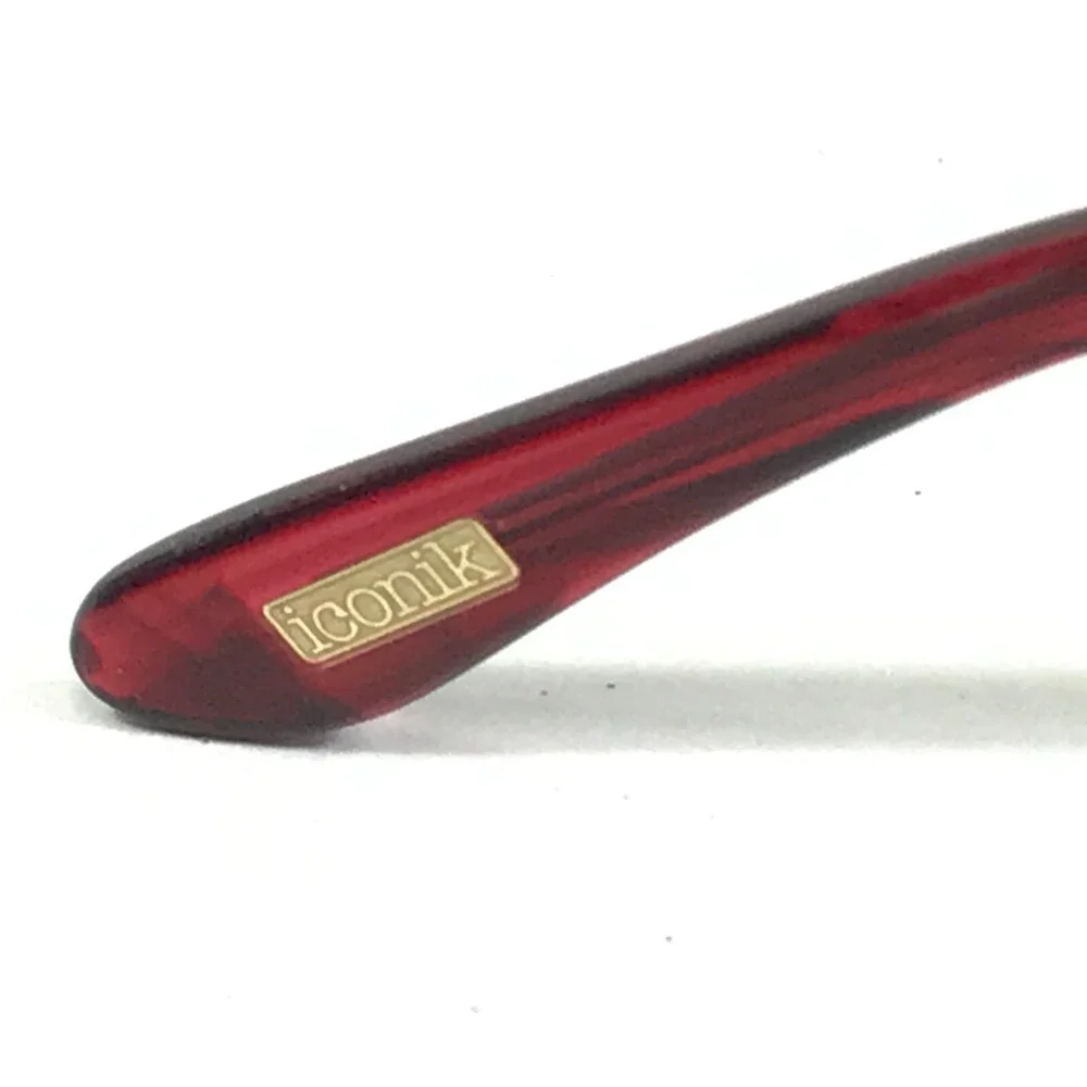 Iconik Eyeglasses Frames Colette C01 Black Red Tortoise Horn Rim 50-17-135